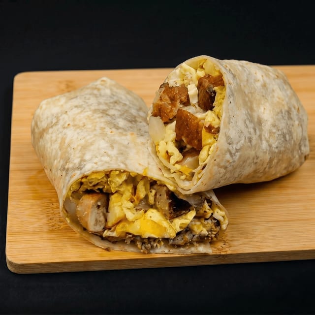 Sausage, Potatoes & Cheese Burrito.