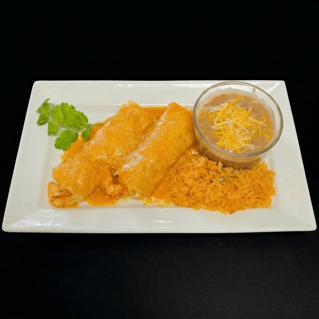 Shrimp Enchiladas Plate.