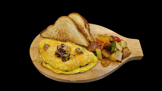 Ham, Bacon, Sausage Omelette.