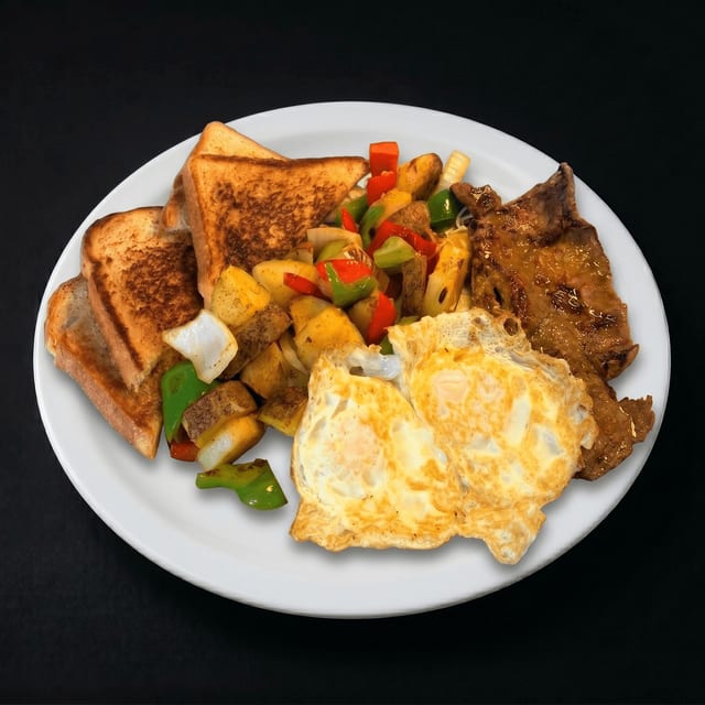 Carne Asada & Eggs Plate.